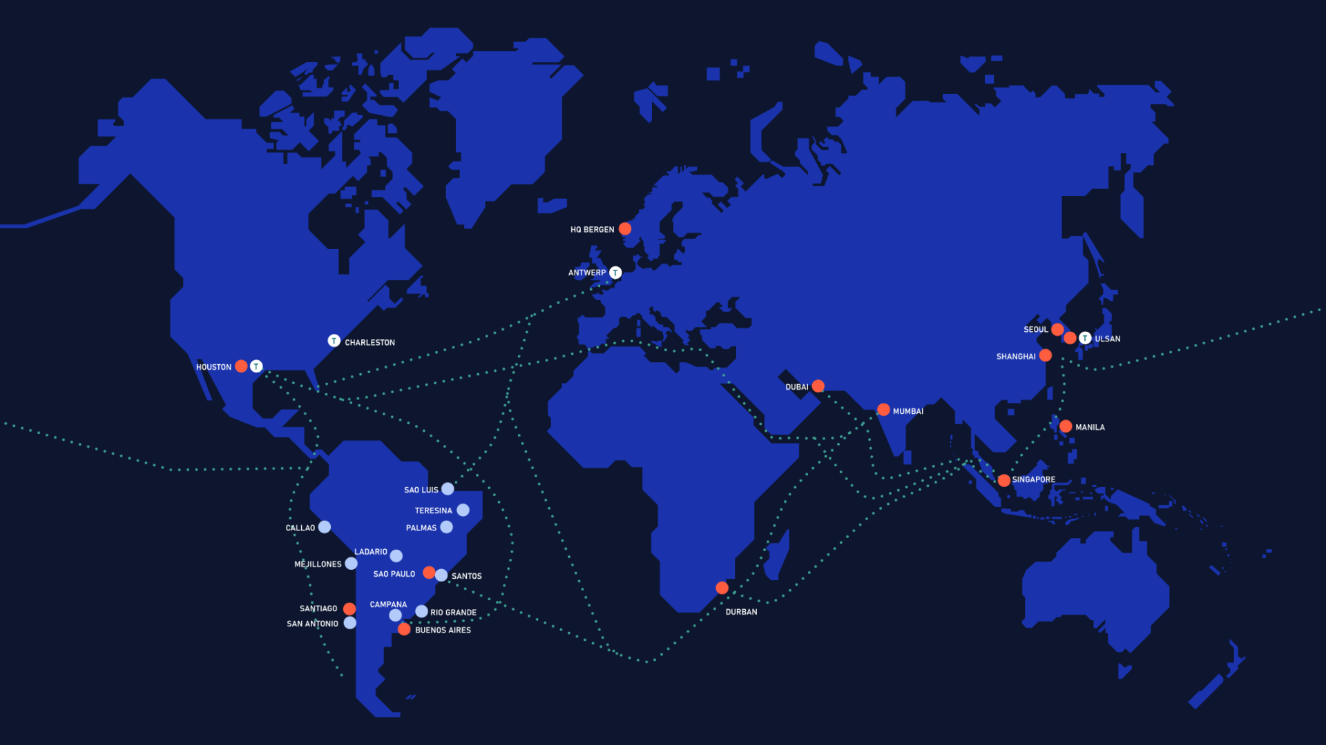 Designbyra bergen odfjell nettside kart trade lanes infografikk