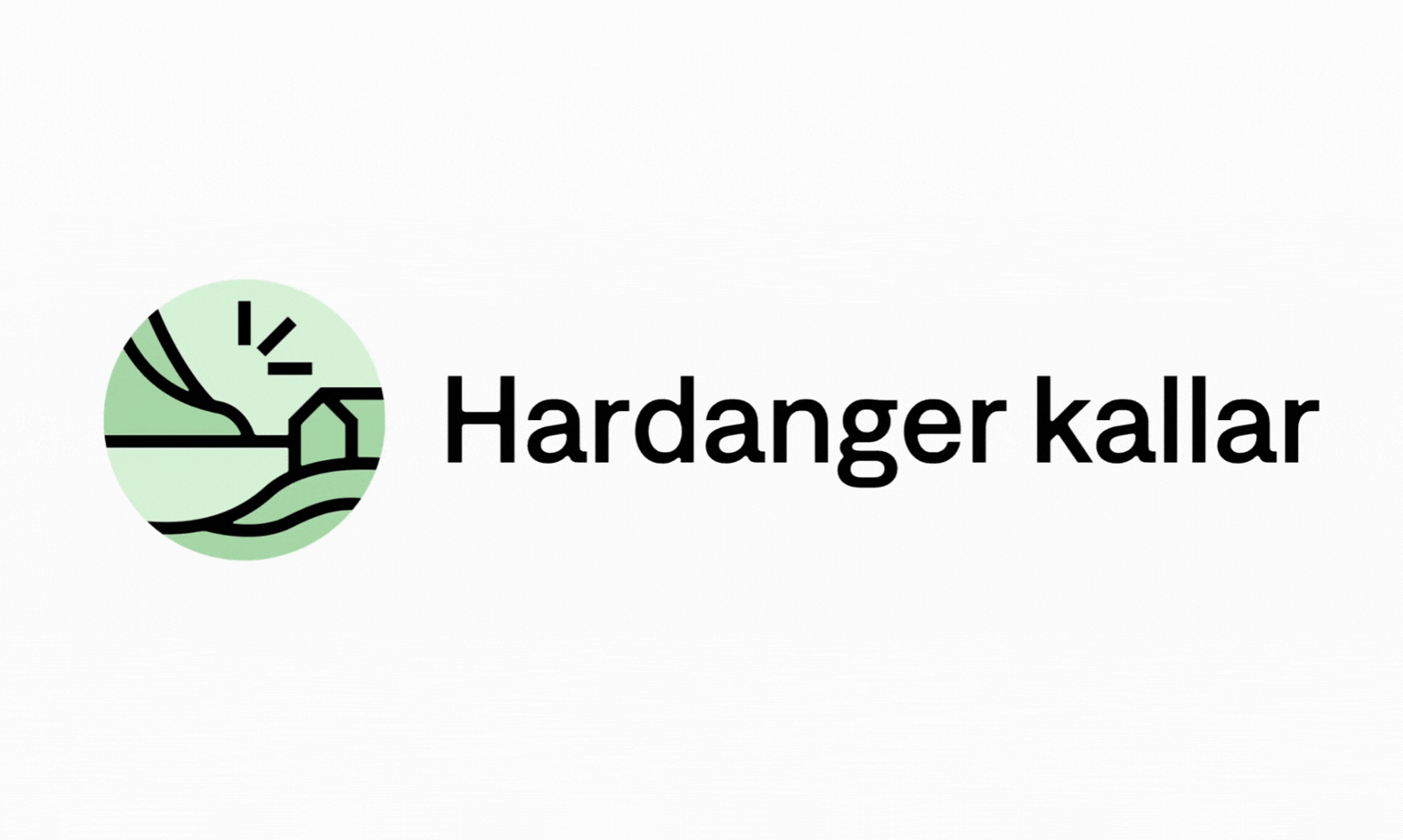 «Vi kallar»-logo med illustrert landskap og hus i en grønn sirkel.